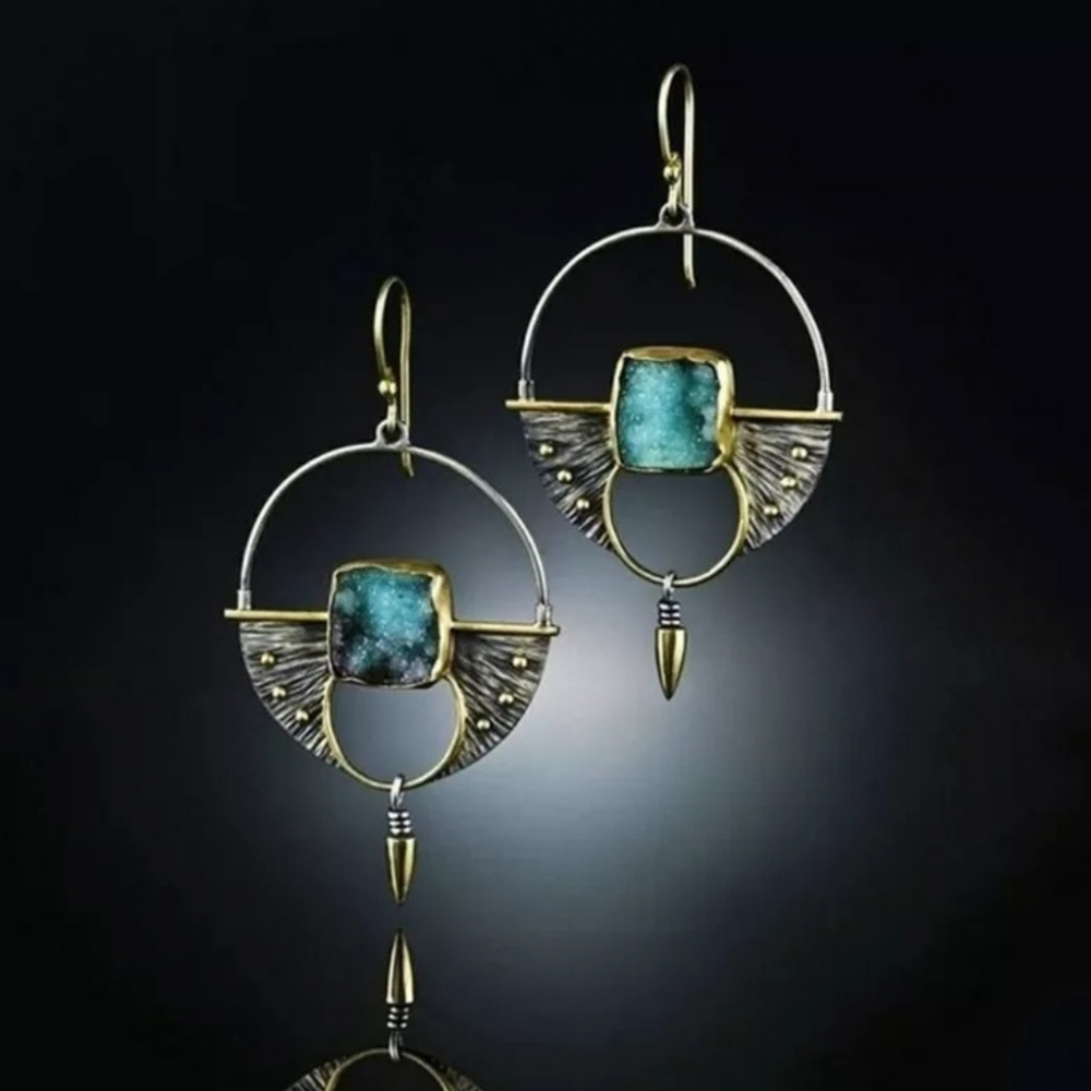 🎀Tribal Hollowed Out Round Bullet Drop Earrings